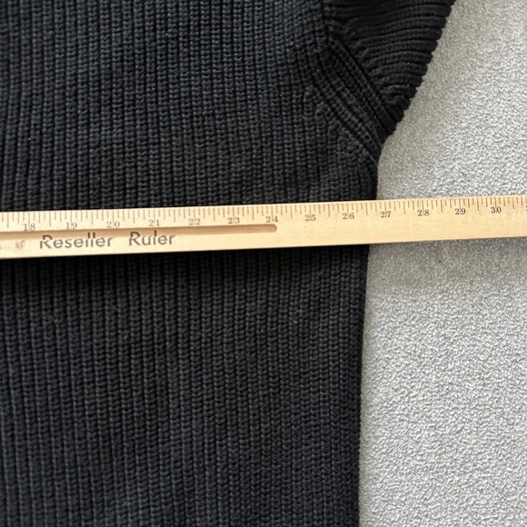 Quince Chunky Sweater Womens XL Black Rib Cotton Oversized Cardigan Button Front - Picture 7 of 10